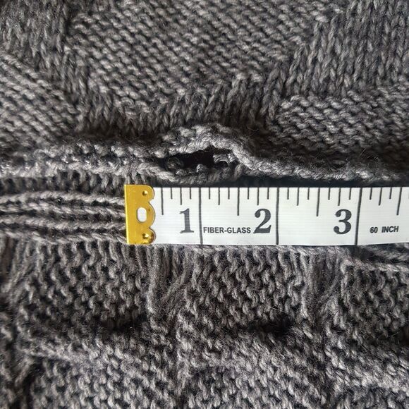 Kenar Womens Sz Medium Cardigan Sweater Open Front Gray High Low Alpaca Cozy - Picture 9 of 14